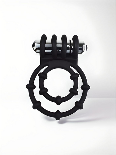 Rev-Rings Double Vibrating Cock Ring with Silicone Dual Loops